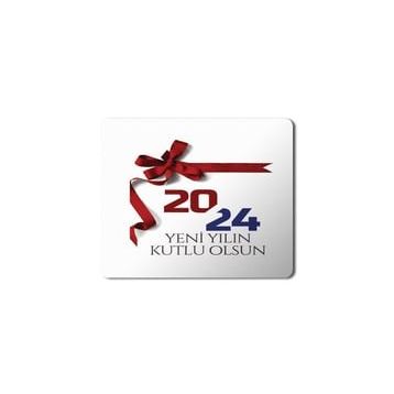 Art Hediye 2024 Yeni Yılın Kutlu Olsun Kurdale Bağlama 23x19 cm Mouse Pad