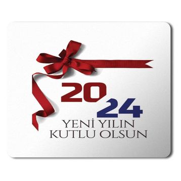 Art Hediye 2024 Yeni Yılın Kutlu Olsun Kurdale Bağlama 23x19 cm Mouse Pad