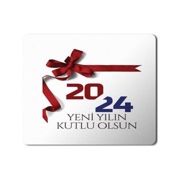 Art Hediye 2024 Yeni Yılın Kutlu Olsun Kurdale Bağlama 23x19 cm Mouse Pad