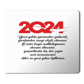 Art Hediye 2024 Yeni Yılını Kutlarım 23x19 cm Mouse Pad