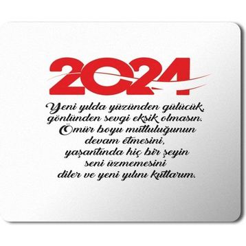 Art Hediye 2024 Yeni Yılını Kutlarım 23x19 cm Mouse Pad