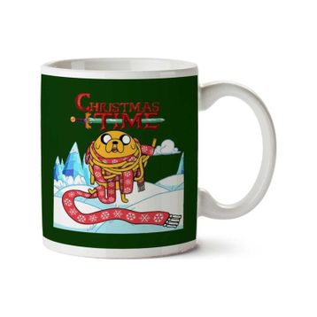 Art Hediye Adventure Christmas Time Jake Scarf Ice World Cartoon Network Iki Tarafı Baskılı Kupa Bardak