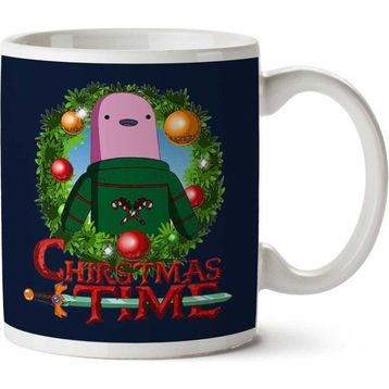 Art Hediye Adventure Christmas Time Wreath Shelby Cartoon Network Iki Tarafı Baskılı Kupa Bardak