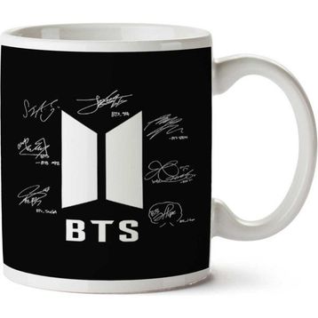 Art Hediye Bts Imzalar Bangtan Boys Signature Autograph Iki Tarafı Baskılı Kupa Bardak