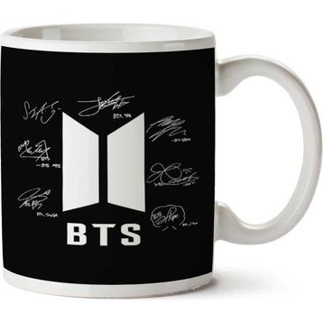 Art Hediye Bts Imzalar Bangtan Boys Signature Autograph Iki Tarafı Baskılı Kupa Bardak
