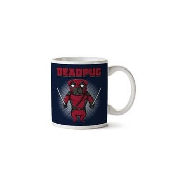 Art Hediye Dead Pug Deadpool Iki Tarafı Baskılı Kupa Bardak