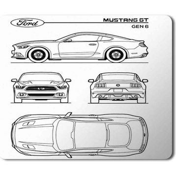 Art Hediye Ford Mustang Baskılı 23x19 cm Mouse Pad