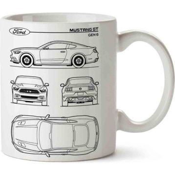 Art Hediye Ford Mustang İki Tarafı Baskılı Kupa