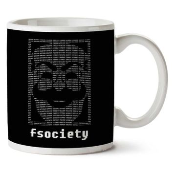 Art Hediye Fsociety Binary Code Mr Robot Iki Tarafı Baskılı Kupa Bardak