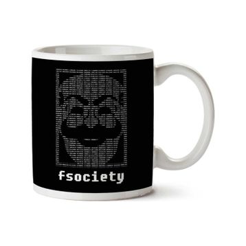 Art Hediye Fsociety Binary Code Mr Robot Iki Tarafı Baskılı Kupa Bardak