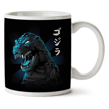 Art Hediye Godzilla Japon Stilindeki Tarafı Baskılı Kupa Bardak