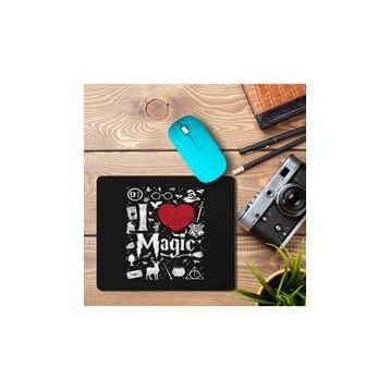 Art Hediye I Love Magic 2 Baskılı 23x19 cm Mouse Pad