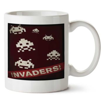 Art Hediye Invaders Ik Tarafı Baskılı Kupa Bardak