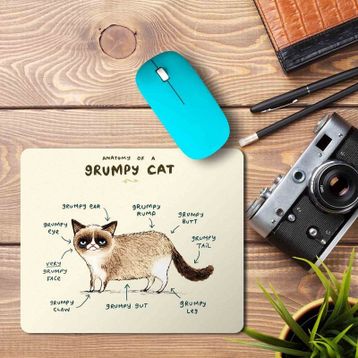 Art Hediye Kedi Anatomisi Baskılı 23x19 cm Mouse Pad
