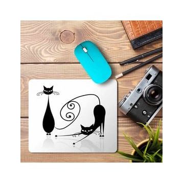 Art Hediye Kediler Silüet Baskılı 23x19 cm Mouse Pad