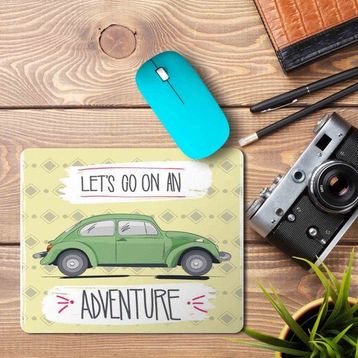 Art Hediye Let's Go on Adventure Vosvos Baskılı 23x19 cm Mouse Pad