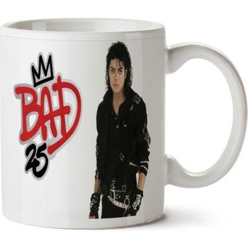 Art Hediye Michael Jackson Bad 2 İki Tarafı Baskılı Kupa Bardak