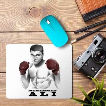 Art Hediye Muhammad Ali Iconic Pose 2+ Baskılı 23x19 cm Mouse Pad