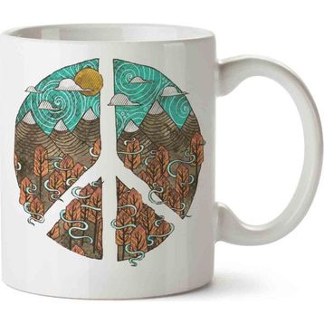 Art Hediye Peace Barış Amblemi Kupa Bardak