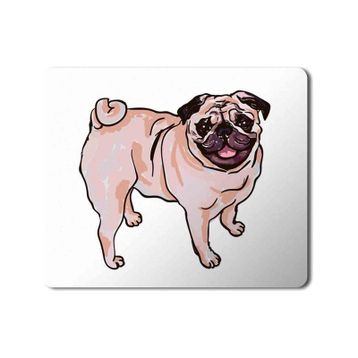 Art Hediye Pug Köpek 2 Baskılı 23x19 cm Mouse Pad
