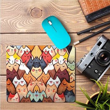 Art Hediye Sevimli Kediler Baskılı 23x19 cm Mouse Pad