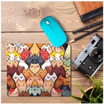Art Hediye Sevimli Kediler Baskılı 23x19 cm Mouse Pad