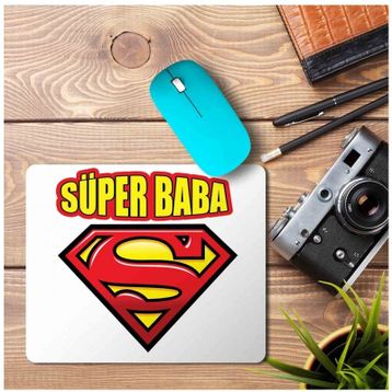 Art Hediye Süper Baba Baskılı 23x19 cm Mouse Pad