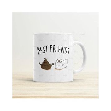 Art Hediye Tuvalet Kağıdı And Bok Best Friends D Baskılı Kupa Bardak