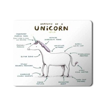 Art Hediye Unicorn Anatomy Baskılı 23x19 cm Mouse Pad