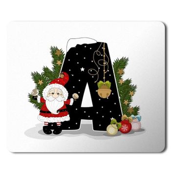 Art Hediye Yeni Yıl Merry Christmas Yılbaşı'na Özel A Harfi 23x19 cm Mouse Pad