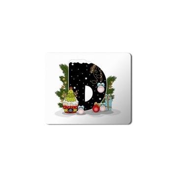 Art Hediye Yeni Yıl Merry Christmas Yılbaşı'na Özel D Harfi 23x19 cm Mouse Pad