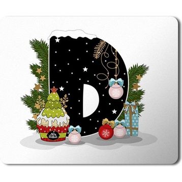 Art Hediye Yeni Yıl Merry Christmas Yılbaşı'na Özel D Harfi 23x19 cm Mouse Pad
