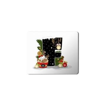Art Hediye Yeni Yıl Merry Christmas Yılbaşı'na Özel F Harfi 23x19 cm Mouse Pad