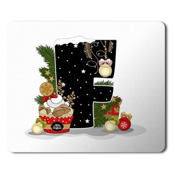 Art Hediye Yeni Yıl Merry Christmas Yılbaşı'na Özel F Harfi 23x19 cm Mouse Pad