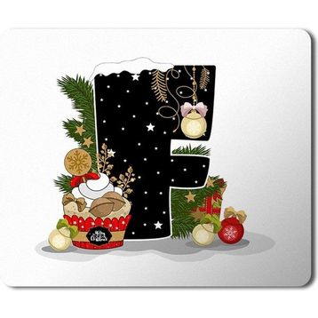 Art Hediye Yeni Yıl Merry Christmas Yılbaşı'na Özel F Harfi 23x19 cm Mouse Pad