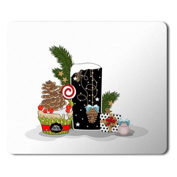 Art Hediye Yeni Yıl Merry Christmas Yılbaşı'na Özel I Harfi 23x19 cm Mouse Pad