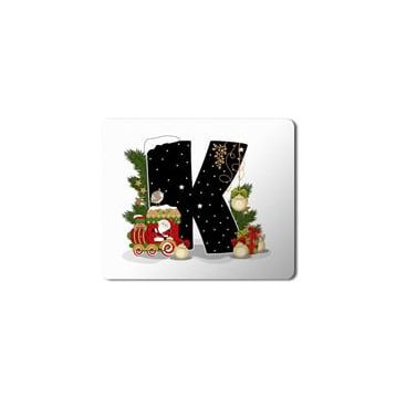 Art Hediye Yeni Yıl Merry Christmas Yılbaşı'na Özel K Harfi 23x19 cm Mouse Pad