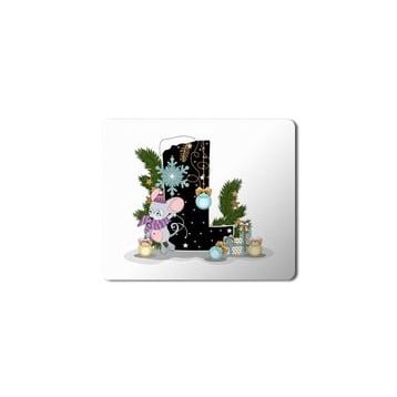 Art Hediye Yeni Yıl Merry Christmas Yılbaşı'na Özel L Harfi 23x19 cm Mouse Pad