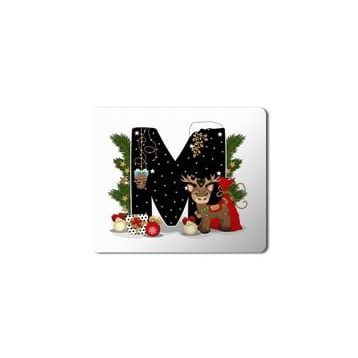 Art Hediye Yeni Yıl Merry Christmas Yılbaşı'na Özel M Harfi 23x19 cm Mouse Pad
