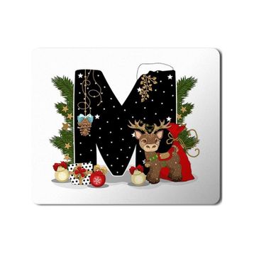 Art Hediye Yeni Yıl Merry Christmas Yılbaşı'na Özel M Harfi 23x19 cm Mouse Pad