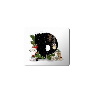 Art Hediye Yeni Yıl Merry Christmas Yılbaşı'na Özel P Harfi 23x19 cm Mouse Pad