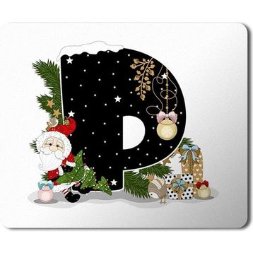 Art Hediye Yeni Yıl Merry Christmas Yılbaşı'na Özel P Harfi 23x19 cm Mouse Pad
