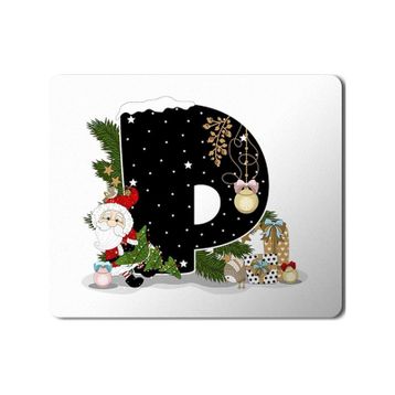 Art Hediye Yeni Yıl Merry Christmas Yılbaşı'na Özel P Harfi 23x19 cm Mouse Pad