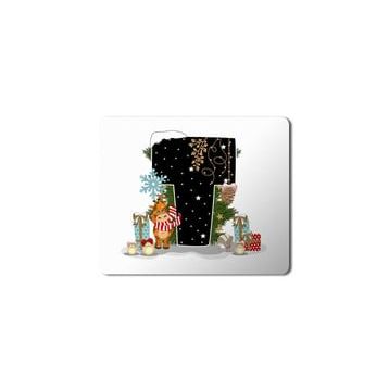 Art Hediye Yeni Yıl Merry Christmas Yılbaşı'na Özel T Harfi 23x19 cm Mouse Pad