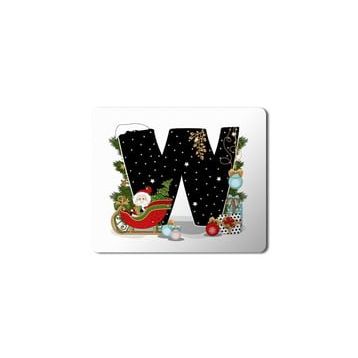 Art Hediye Yeni Yıl Merry Christmas Yılbaşı'na Özel W Harfi 23x19 cm Mouse Pad