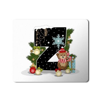 Art Hediye Yeni Yıl Merry Christmas Yılbaşı'na Özel Z Harfi 23x19 cm Mouse Pad