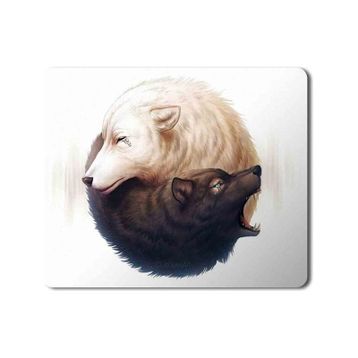 Art Hediye Ying Yang Kurt Baskılı 23x19 cm Mouse Pad