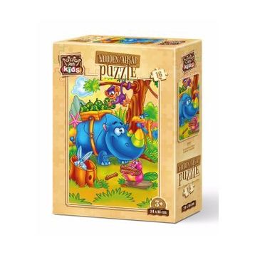 Art Kids Çalışkan Gergedan 16 Parça Ahşap Puzzle
