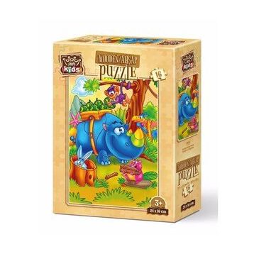 Art Kids Çalışkan Gergedan 16 Parça Ahşap Puzzle
