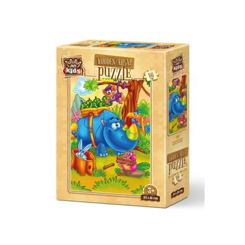Art Kids Çalışkan Gergedan 16 Parça Ahşap Puzzle